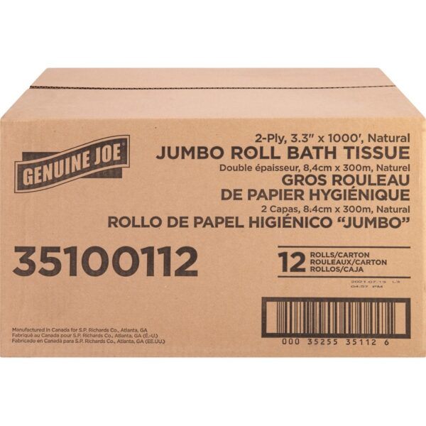 Genuine Joe Jumbo Jr Dispenser Bath Tissue Roll - Image 4