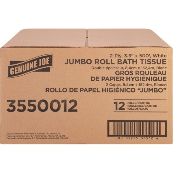 Genuine Joe Jumbo Jr Dispenser Bath Tissue Roll - Image 2