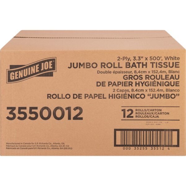 Genuine Joe Jumbo Jr Dispenser Bath Tissue Roll - Image 4