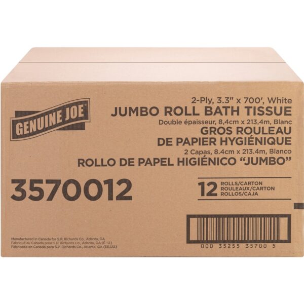 Genuine Joe Jumbo Jr Dispenser Bath Tissue Roll - Image 3