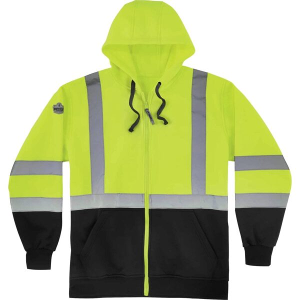 Ergodyne Zip-Up Hi-Vis Hooded Sweatshirt