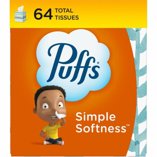 A box of puffs tissue on top of a table.