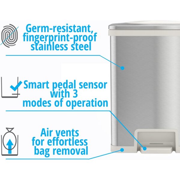 HLS Commercial 13-Gallon Pedal-Sensor Trash Can - Image 3