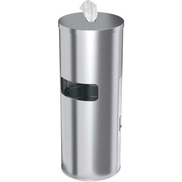 HLS Commercial Gym Wipe Dispenser 9-Gallon Trash Can