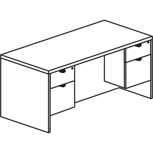 Lorell Prominence 2.0 3/4 Double-Pedestal Desk