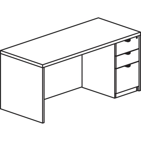 Lorell Prominence 2.0 Right-Pedestal Desk