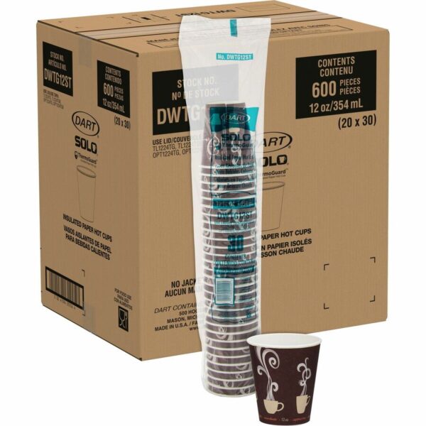 Solo ThermoGuard 12 oz Double Walled Paper Hot Cups