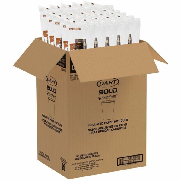 Solo ThermoGuard 8 oz Double Walled Paper Hot Cups - Image 2