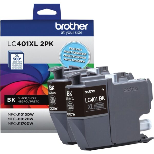 Brother LC401XL2PKS Original High Yield Inkjet Ink Cartridge - Black - 2 / Pack