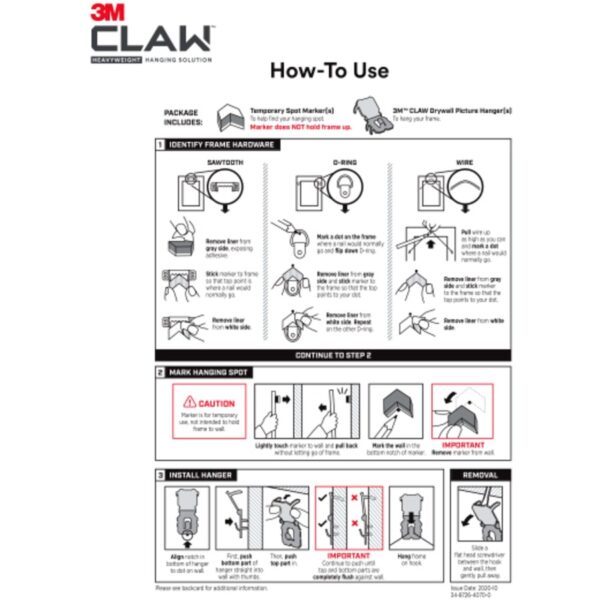 3M CLAW Drywall Picture Hanger - Image 2