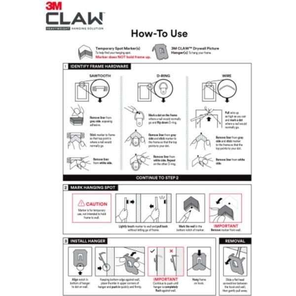 3M CLAW Drywall Picture Hanger - Image 2