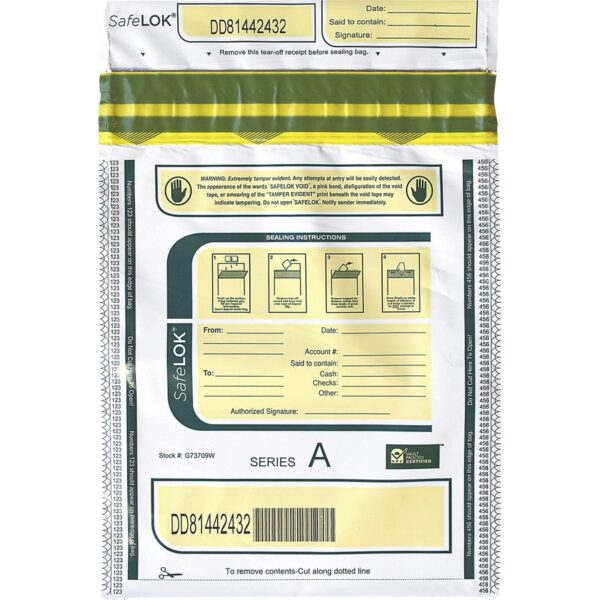 ControlTek SafeLOK Tamper-Evident Deposit Bags