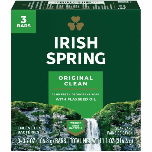 Irish Spring Deodorant Bar Soap with Flaxseed Oil