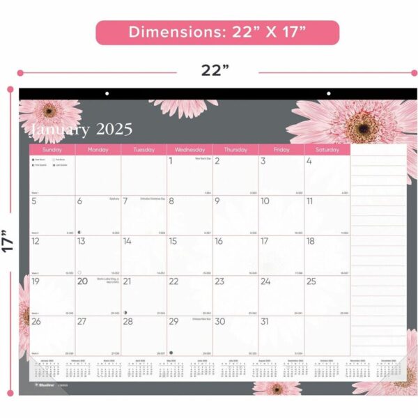 Brownline Monthly Floral Desk Pad - Image 3