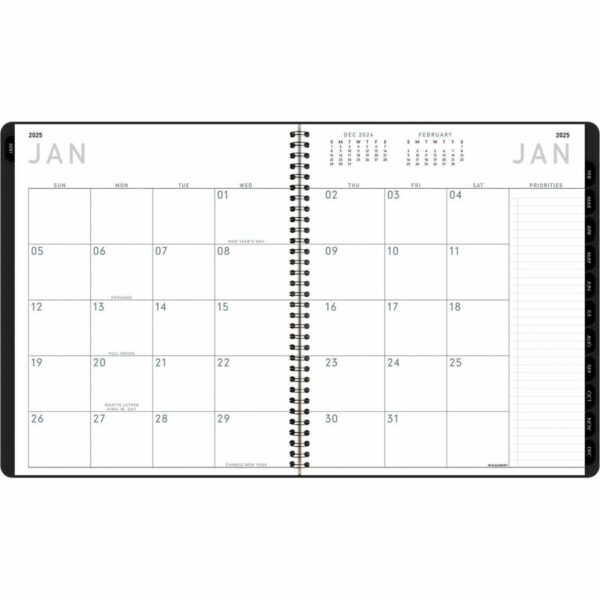 At-A-Glance Contemporary Lite Monthly Planner, Black, Large, 9" x 11" - Image 3