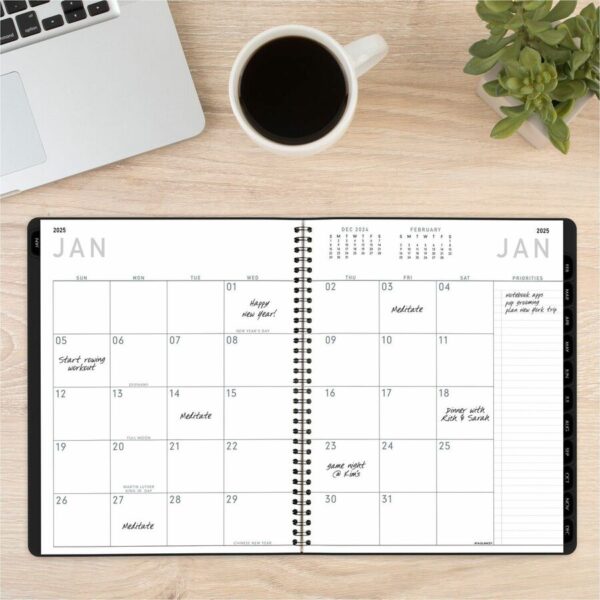 At-A-Glance Contemporary Lite Monthly Planner, Black, Large, 9" x 11" - Image 4