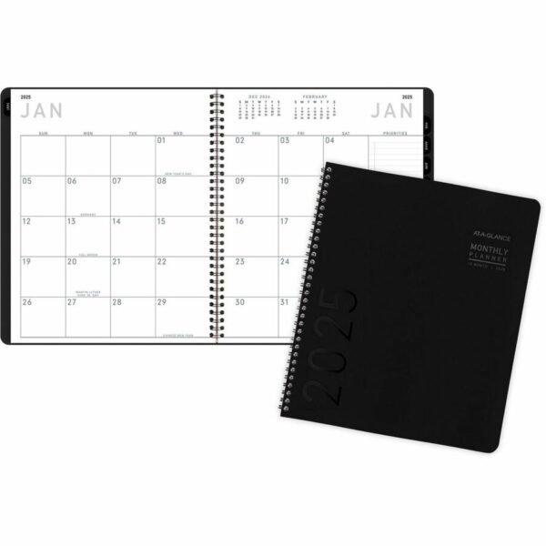 At-A-Glance Contemporary Lite Monthly Planner, Black, Large, 9" x 11"