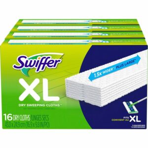 A box of swiffer xl dry sweeping cloths