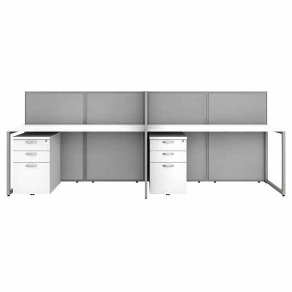 Bush Business Furniture Easy Office 60W 4 Person Cubicle Desk with File Cabinets and 45H Panels - Image 2