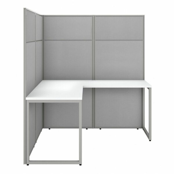 Bush Business Furniture Easy Office 60W 2 Person L Shaped Cubicle Desk Workstation with 66H Panels - Image 2