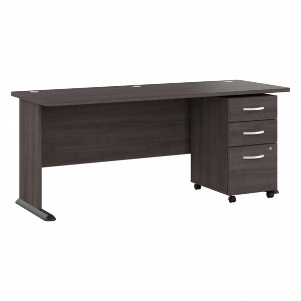 Bush Business Furniture Studio A 72W Computer Desk with 3-Drawer Mobile File Cabinet