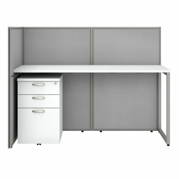 Bush Business Furniture Easy Office 60W 2 Person Cubicle Desk with File Cabinets and 45H Panels - Image 2