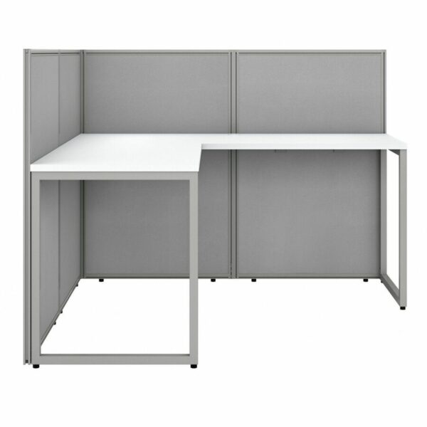 Bush Business Furniture Easy Office 60W 2 Person L Shaped Cubicle Desk Workstation with 45H Panels - Image 2