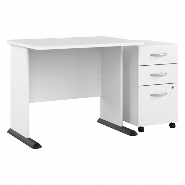 Bush Business Furniture Studio A 36W Computer Desk with 3-Drawer Mobile File Cabinet