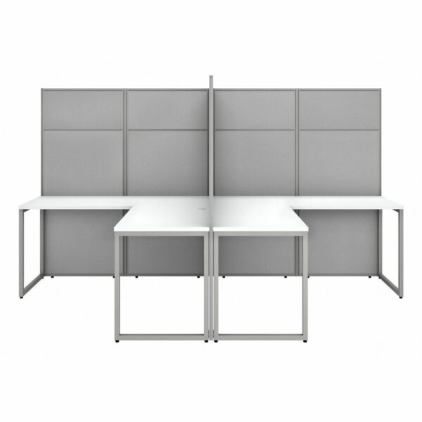 Bush Business Furniture Easy Office 60W 4 Person L Shaped Cubicle Desk Workstation with 66H Panels - Image 2