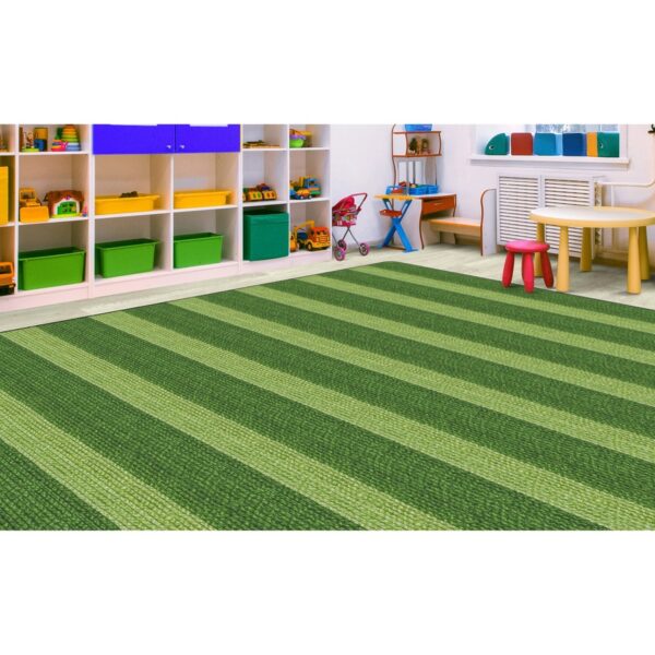 Flagship Carpets Basketweave Stripes Classroom Rug - Image 2