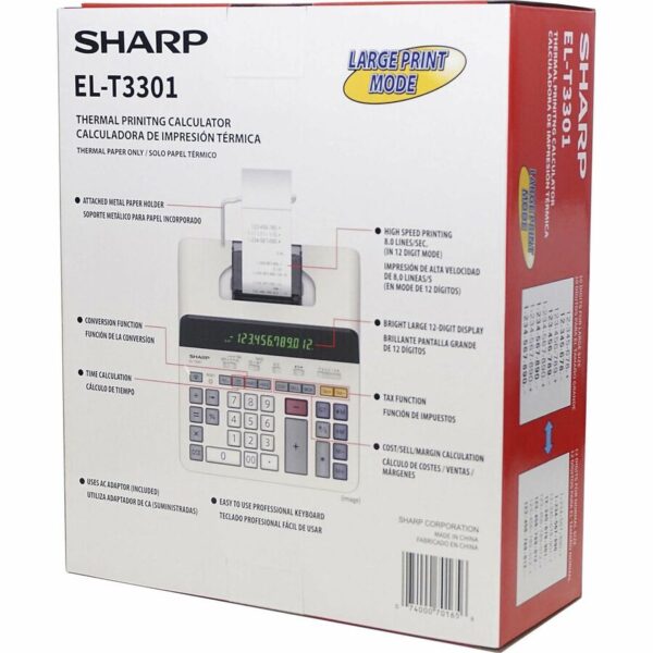 Sharp 12 Digit Thermal Printing Calculator - Image 5