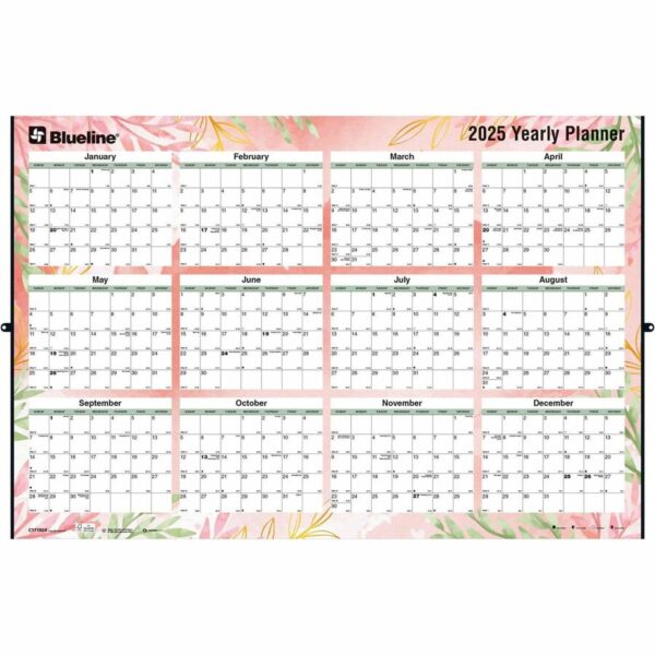 Blueline Tropical Annual Wall Calendar 24"x 36" , English - Image 2