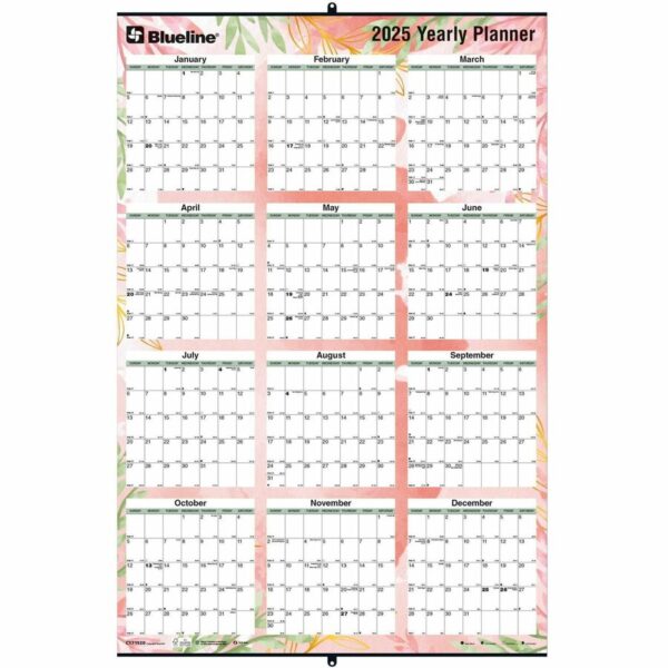 Blueline Tropical Annual Wall Calendar 24"x 36" , English - Image 3