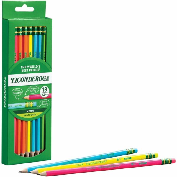 Ticonderoga Neon Pre-Sharpened No. 2 Pencils