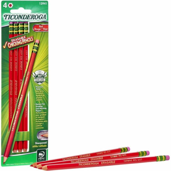 Ticonderoga Erasable Pre-Sharpened Checking Pencils