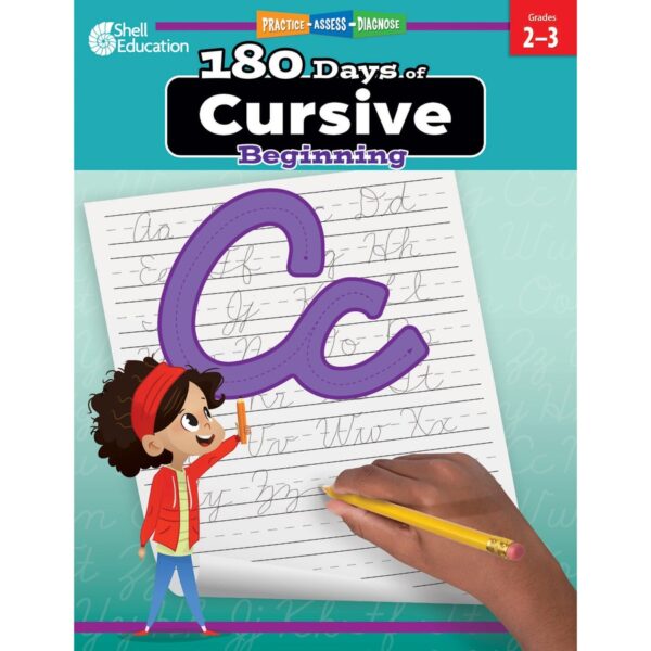 Shell Education 180 Days of Cursive: Beginning Printed Book