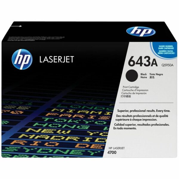 HP 643A (Q5950A) Original Laser Toner Cartridge - Single Pack - Black - 1 Each