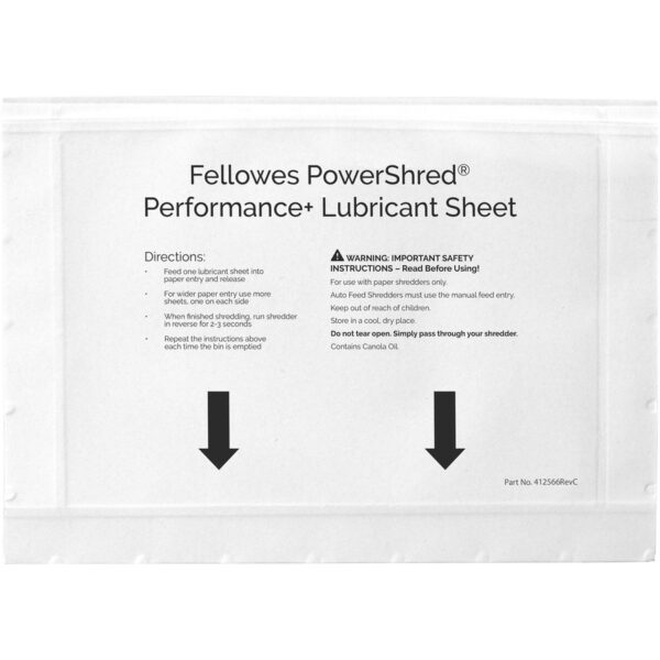 Fellowes Powershred Performance+ Lubricant Sheets - Image 2