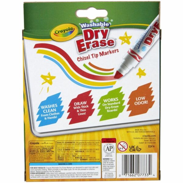 Crayola Washable Dura-Wedge Tip Dry-Erase Markers - Image 4