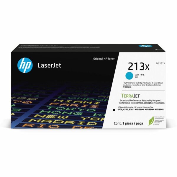 HP 213X Original Laser Toner Cartridge - Cyan - 1 Each