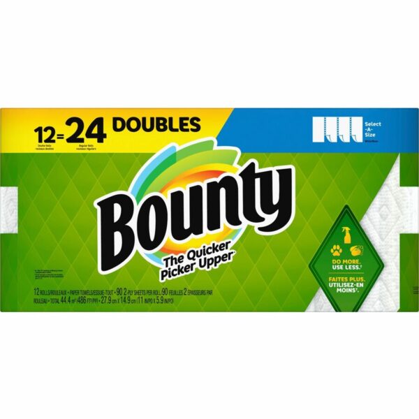 Bounty Select-A-Size Paper Towels - 12 Double Roll = 24 Regular