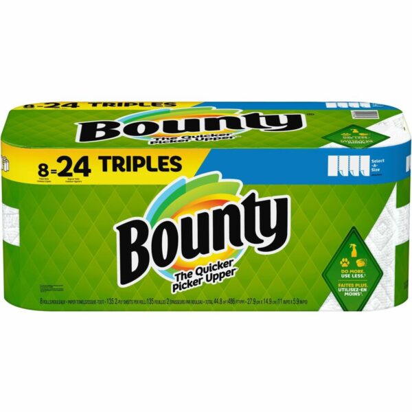 Bounty Select-A-Size Paper Towels - 8 Triple Roll = 24 Regular - Image 2