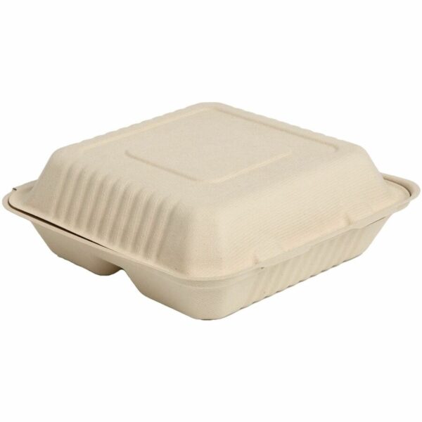 BluTable 39 oz 3-Compartment Portable Clamshell Containers - Image 3