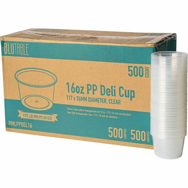 BluTable 16 oz Round Deli Tub Containers