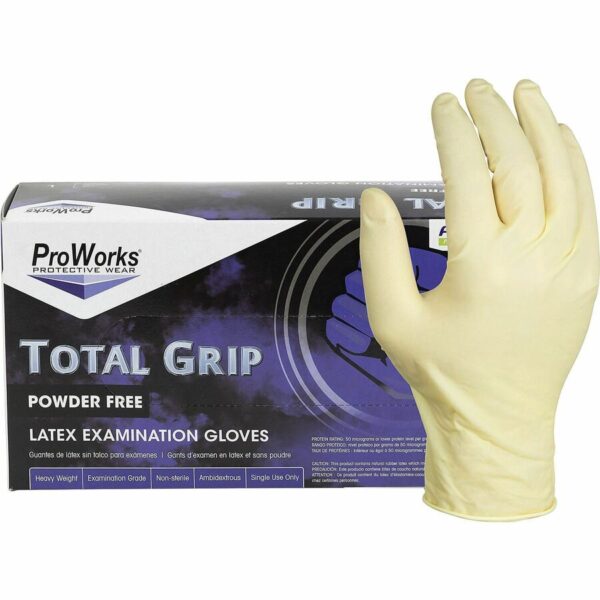 ProWorks Total Grip Latex Powder Free Exam Gloves