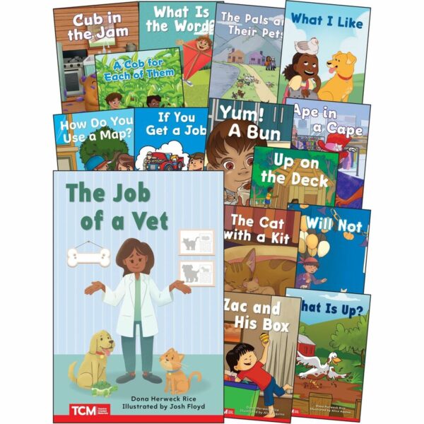 Shell Education Decodable Books Grade PK-K Set 2: 15-Book Set Printed Book