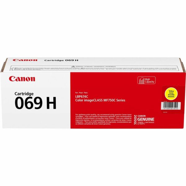 Canon 069 Original High Yield Laser Toner Cartridge - Yellow - 1 Each