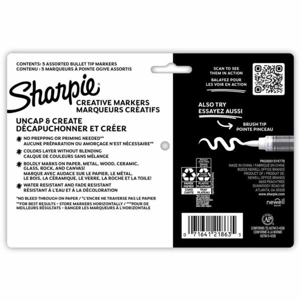 Sharpie Creative Markers, Water-Based Acrylic Markers, Bullet Tip - Image 2