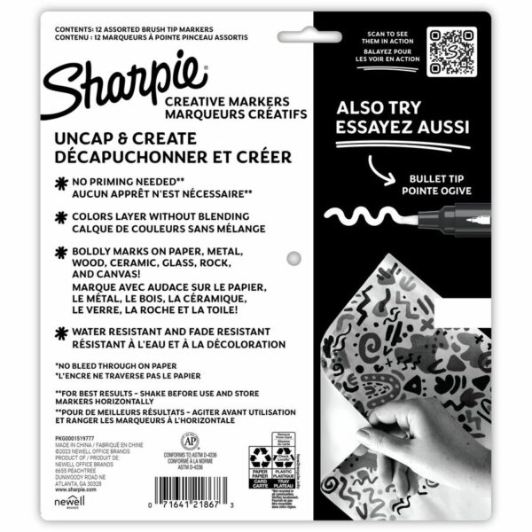 Sharpie Creative Markers, Water-Based Acrylic Markers, Brush Tip - Image 2