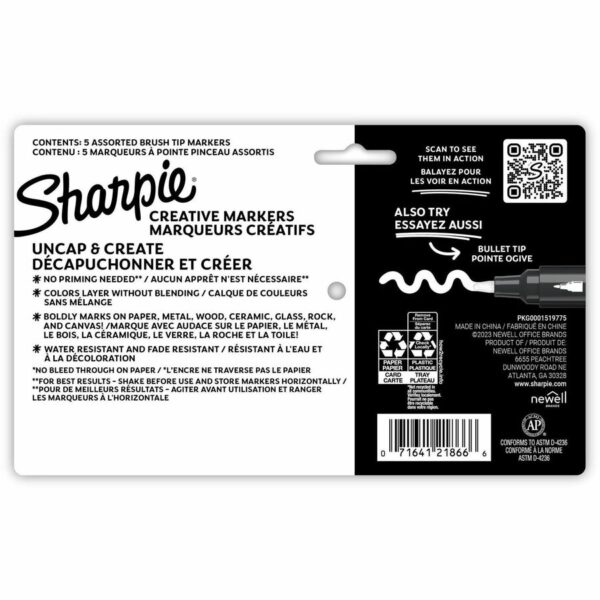 Sharpie Creative Markers, Water-Based Acrylic Markers, Brush Tip - Image 2